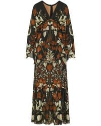 Johanna Ortiz - Floral-Print V-Neck Maxi Dress - Lyst