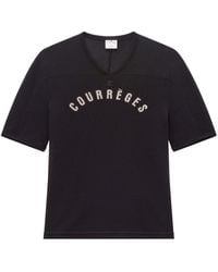 Courreges - T-Shirt aus Mesh mit Logo-Print - Lyst