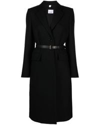 Burberry - Long single-breasted coat - Lyst