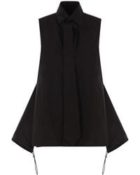 Yohji Yamamoto - Tie-Detail Sleeveless Shirt - Lyst
