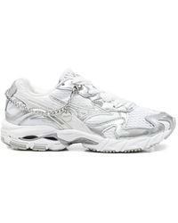 Mizuno - Wave Rider Chain-Link Metallic-Effect Sneakers - Lyst