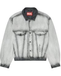 DIESEL - Faded-Wash Denim Jacket - Lyst