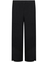 Issey Miyake - Hatching Pleated Wide-Leg Trousers - Lyst