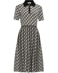 Tory Burch - Abstract-Pattern Print Midi Dress - Lyst