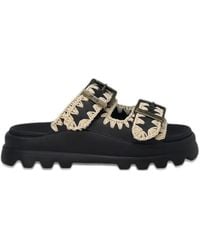 Mou - Bounce Crochet-Trim Sandals - Lyst
