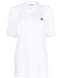 Moncler - Logo-patch Short-sleeve Polo Shirt - Lyst