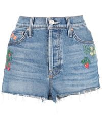 Mother - Halbhohe Jeans-Shorts - Lyst