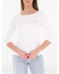 Tommy Hilfiger - Logo-Embroidered Boat-Neck Top - Lyst