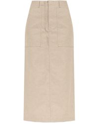 Fendi - Cotton Midi Skirt - Lyst