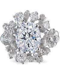 Anabela Chan - 18Kt Witgouden Posy Ring Met Diamant - Lyst