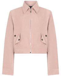 John Richmond - Studded Zip-Up Suede Jacket - Lyst