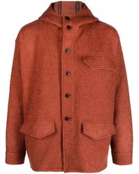 Costumein - Hooded Knitted Single-breasted Coat - Lyst