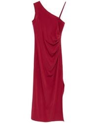 Max Mara - Asymmetric Draped Midi Dress - Lyst