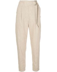 Brunello Cucinelli Укороченные Брюки С Завышенной Талией И Поясом - Естественный