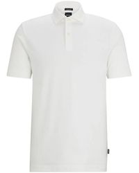 BOSS - Cotton-Linen Mélange Polo Shirt - Lyst