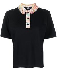 Karl Lagerfeld - Knitted-collar Polo Top - Lyst