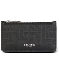 Balmain - Portacarte Con Monogramma Goffrato - Lyst