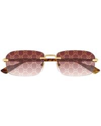 Gucci - Rectangle-Frame Sunglasses - Lyst