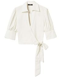 Twinset - Puffed-Sleeve Wrap-Around Blouse - Lyst