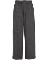 Giorgio Armani - Elasticated-Waistband Wide-Leg Trousers - Lyst