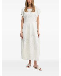 Joseph Ribkoff - Crinkled-Effect Short-Sleeved Midi Dress - Lyst