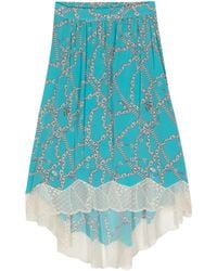Zadig & Voltaire - Joslin Chain-Print Silk Midi Skirt - Lyst
