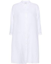 Peserico - Classic-collar Linen Tunic Shirt - Lyst