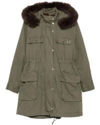 Liu Jo - Faux-Fur Trim Drawstring Coat - Lyst