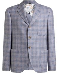 Etro - Checked Single-Breasted Blazer - Lyst