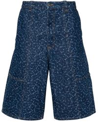 Maison Kitsuné - Jeans-Shorts mit Abstract Daisy-Print - Lyst