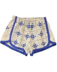 ORSINA - Embroidered Scalloped-Edge Shorts - Lyst
