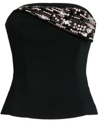Genny - Embellished Strapless Top - Lyst