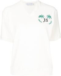 Joshua Sanders - Logo-embroidered V-neck T-shirt - Lyst
