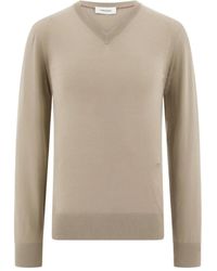 Ferragamo - Ribbed V-Neck Sweater - Lyst