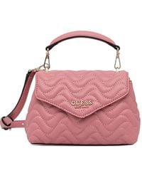 Guess - Quilted Top-Handle Cross Body Bag - Lyst