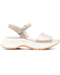 Hogan - Open-Design Leather Sandals With Adjustable Ankle Strap - Lyst