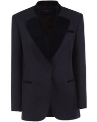 Weekend by Maxmara - Velvet-Trim Single-Breasted Suit Jacket - Lyst