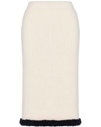 Moschino - Waffle Knit Virgin Wool Skirt - Lyst