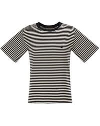 Weekend by Maxmara - T-Shirt Rayé À Logo Brodé - Lyst