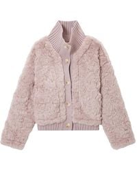 B+ AB - Faux Fur Funnel-Neck Jacket - Lyst
