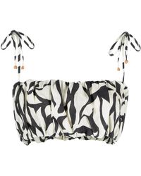 Cala De La Cruz - Top Corto Con Stampa Astratta - Lyst