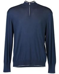 Eleventy - Half-Zip Long-Sleeve Sweater - Lyst