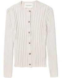 Closed - Button-up Fine-ribbed Cardigan - Lyst