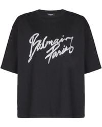 Balmain - Logo Cotton T-Shirt - Lyst