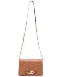 Elisabetta Franchi - Lizard-Effect Logo-Plaque Shoulder Bag - Lyst