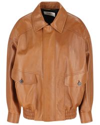 Saint Laurent - Chaqueta bómber de piel - Lyst