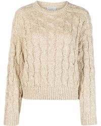 Brunello Cucinelli - Sequin-embellished Cable-knit Sweater - Lyst