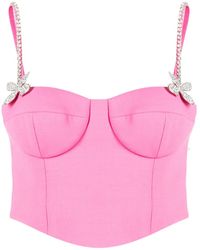 Area - Butterfly-Appliqué Wool Bustier Top - Lyst