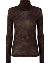 PINKO - Turtleneck Sweater With Floral Camouflage Print - Lyst