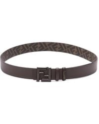Fendi - Monogram-Print Reversible Belt - Lyst